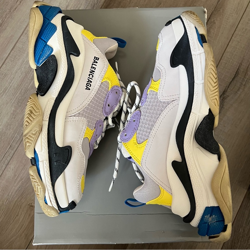 Balenciaga Triple S sneakers 37 US womens 7 gray purple blue - Picture 2 of 10